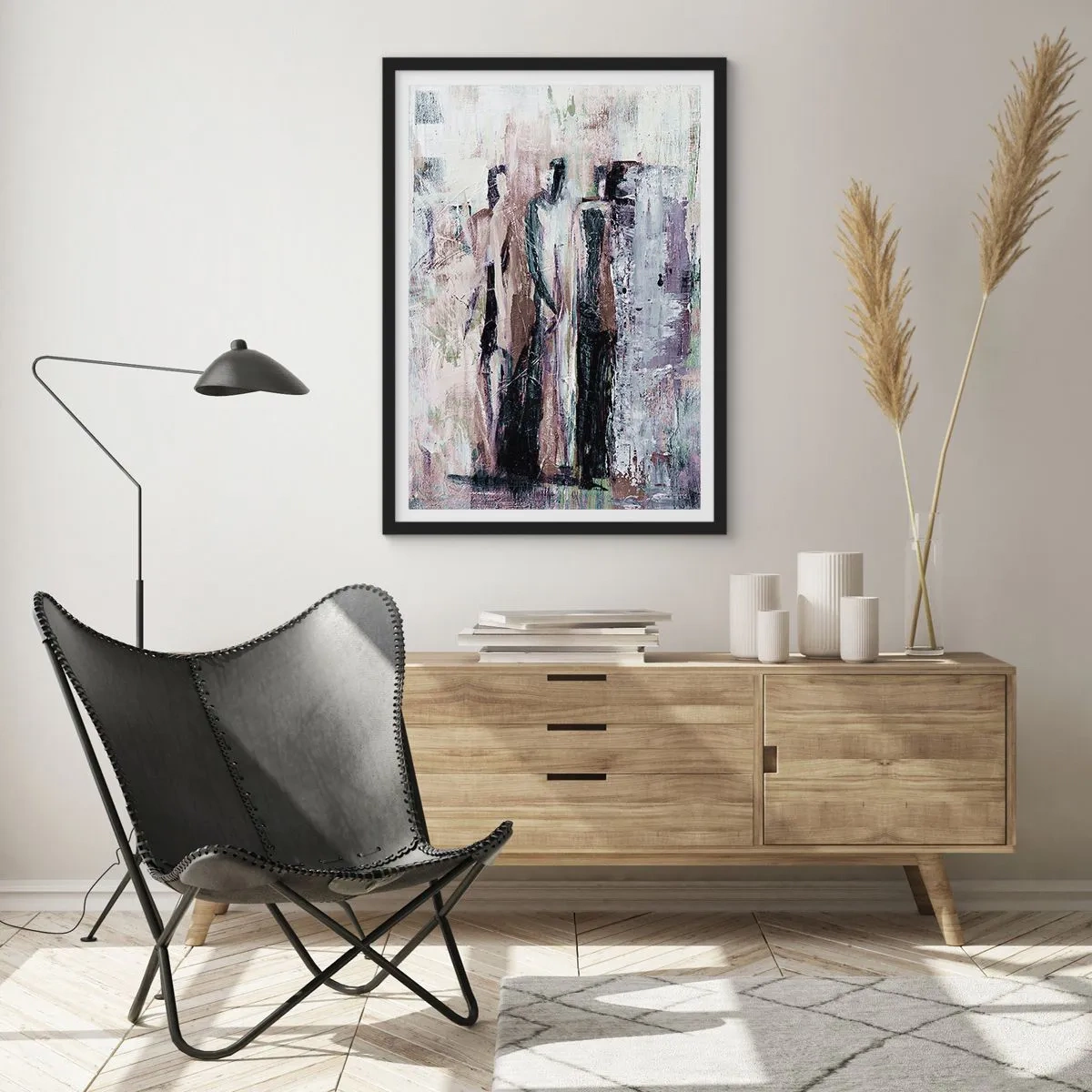 Poster in een zwarte lijst - De mysterieuze drie - 61x91 cm