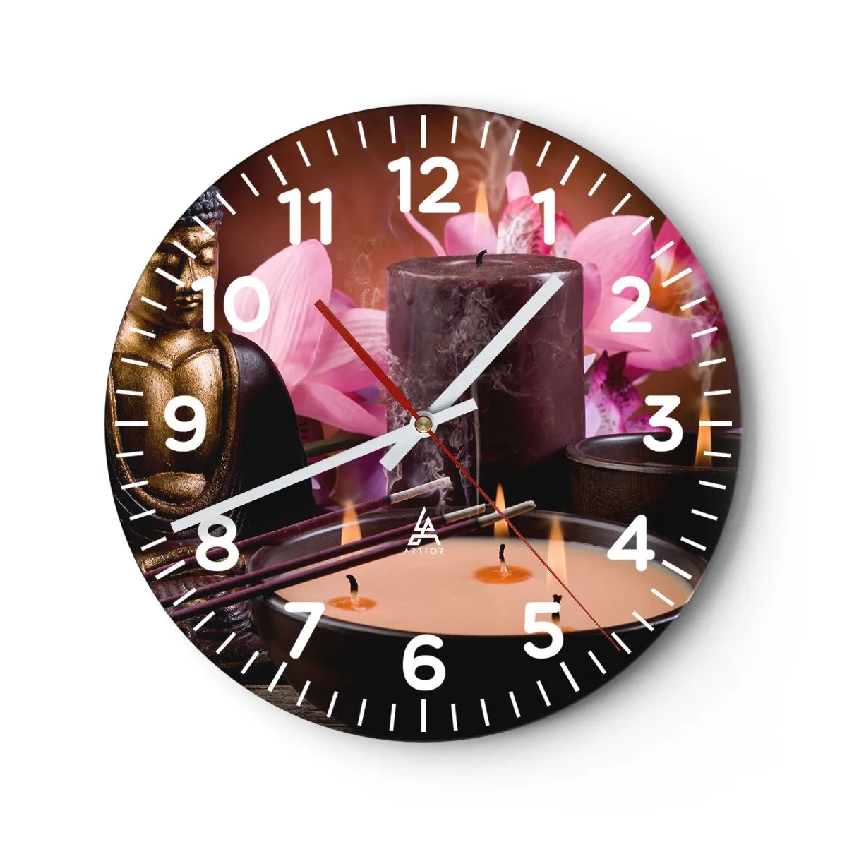 Wandklok - Klok - Maak de geest leeg, kalmeer het lichaam - 30x30 cm