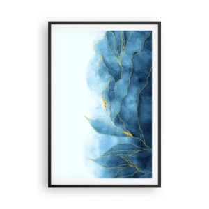 Poster in een zwarte lijst - Blauw in goud - 61x91 cm
