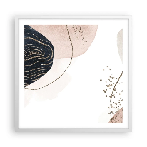 Poster in een witte lijst - Alles vloeit - 60x60 cm