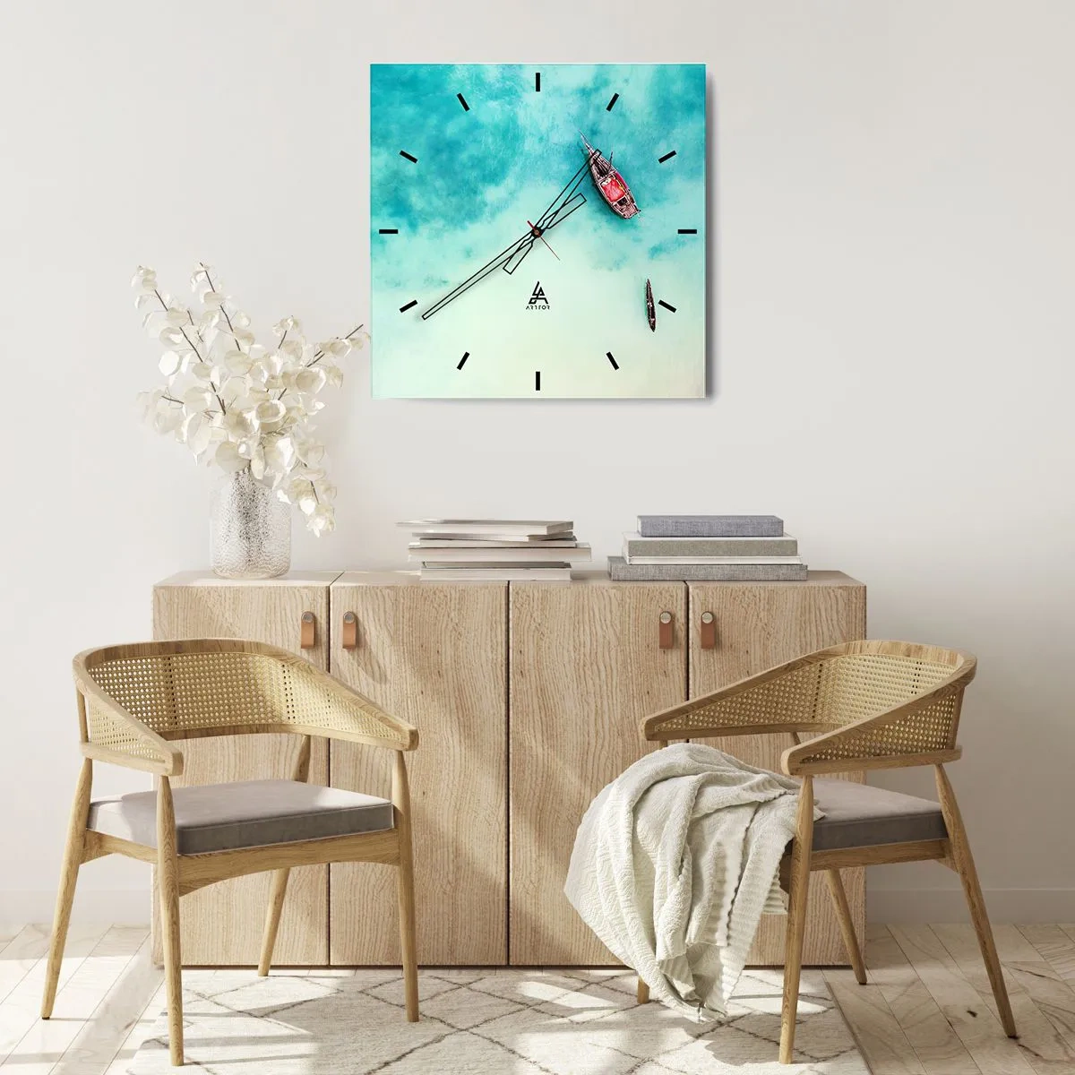 Wandklok - Klok - Want op de stranden van Zanzibar, wanneer het teveel aan water ... - 40x40 cm