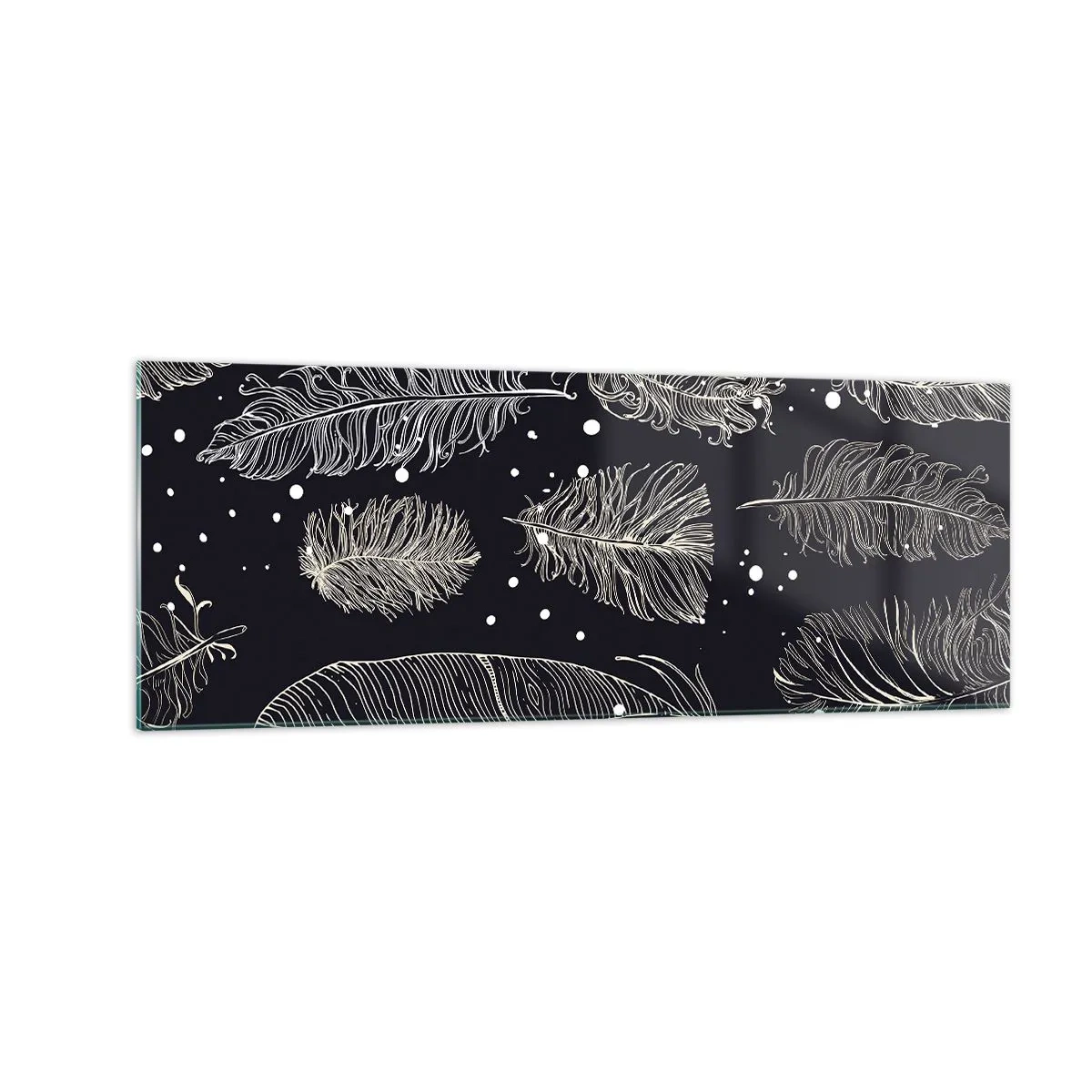 Schilderen op glas - Gevederde kant - 140x50 cm