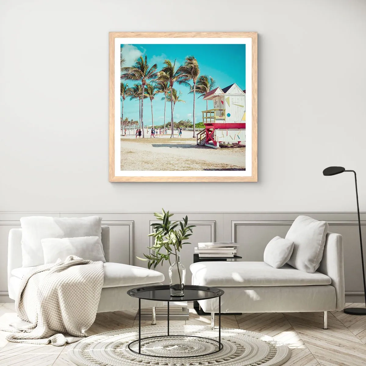 Een poster in een licht eiken lijst - Je hebt een mooie dag voor de boeg - 40x40 cm