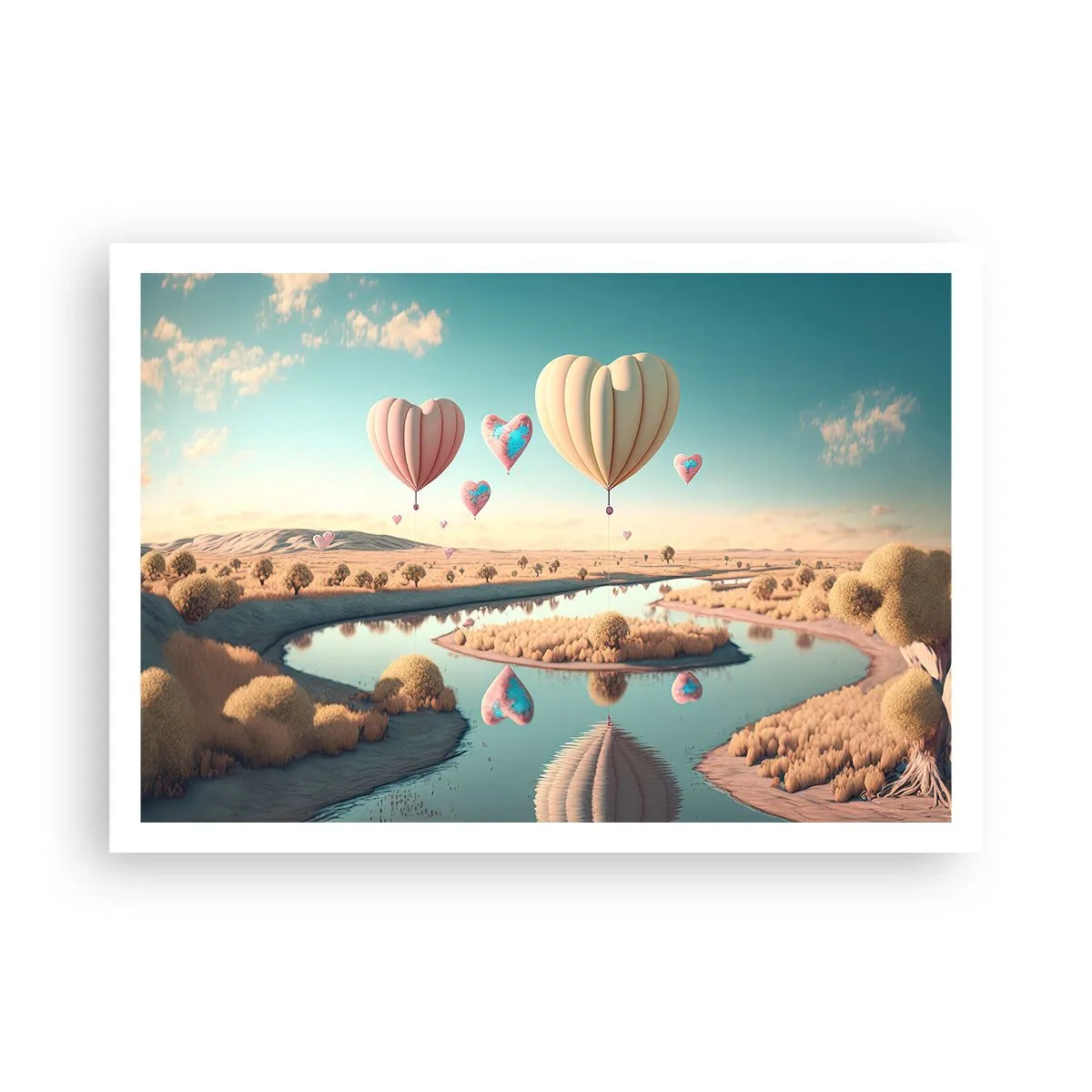 Poster - Liefde laat je vliegen - 100x70 cm