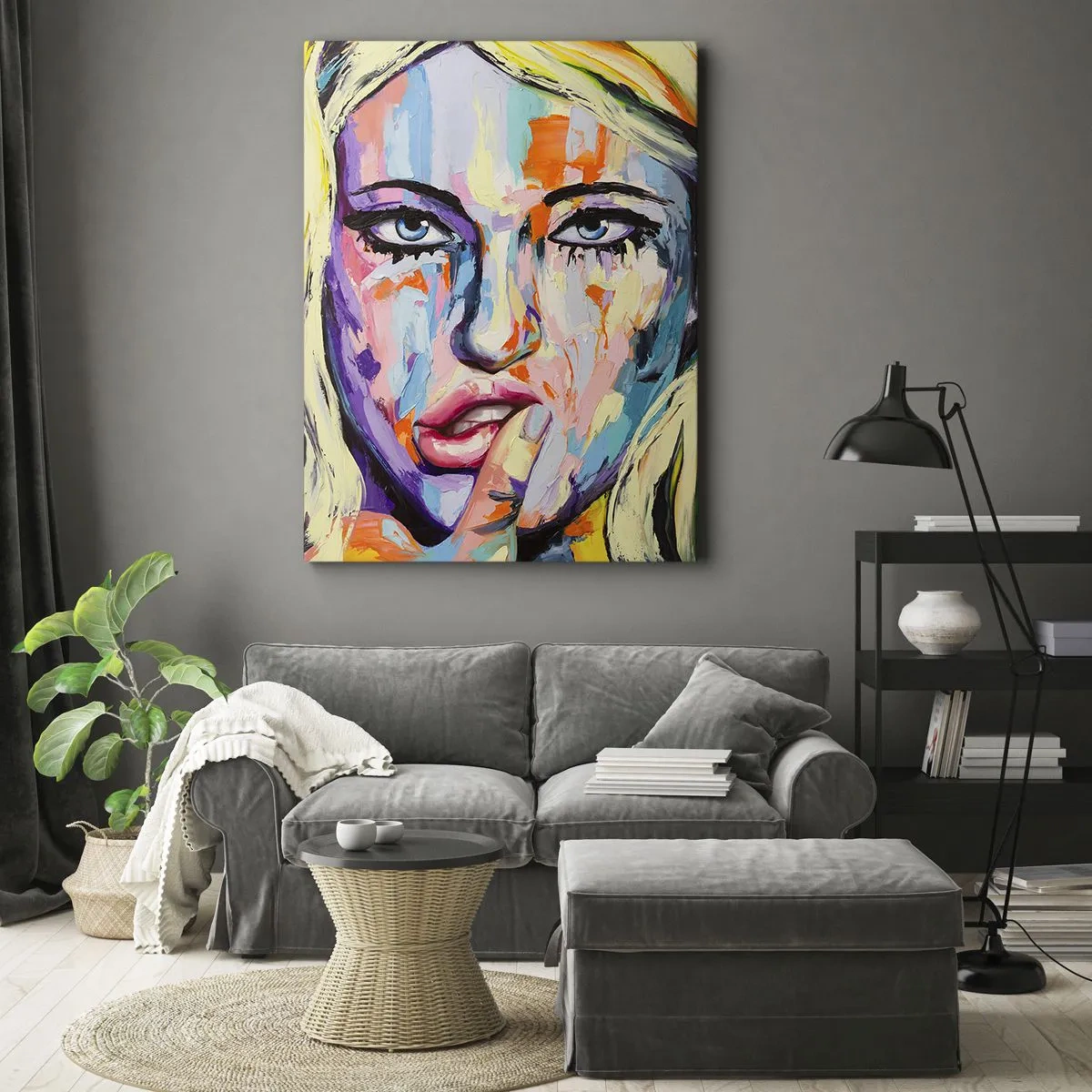 Schilderen op canvas - Kijk haar recht in de ogen - 50x70 cm