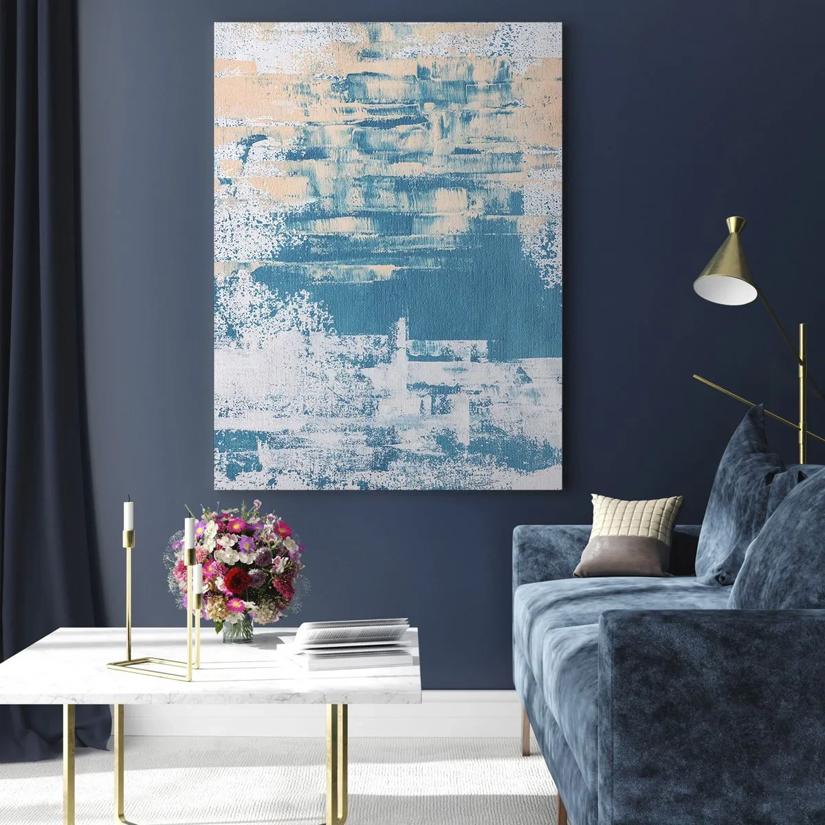 Schilderen op glas - Door een ijspegel - 50x70 cm