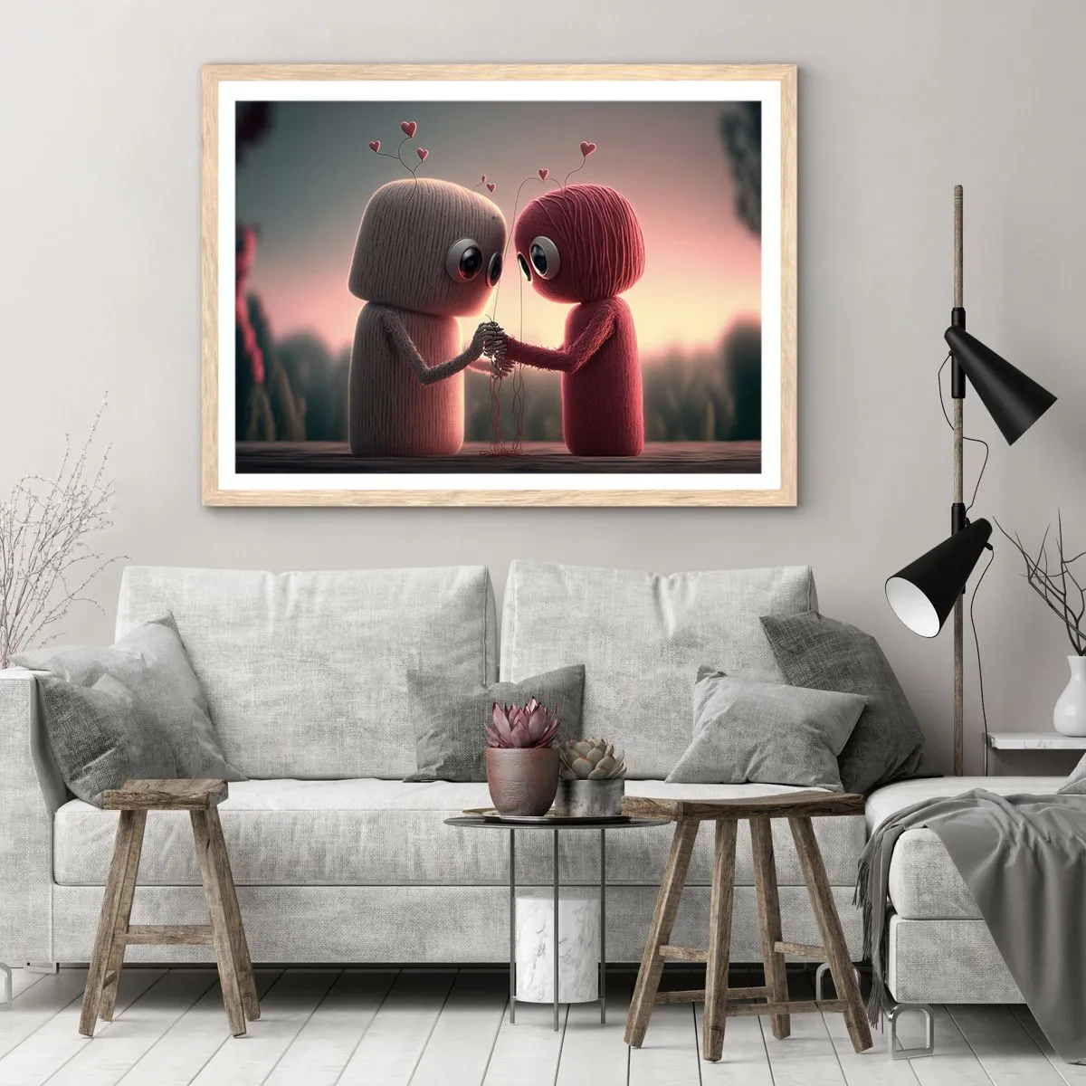 Een poster in een licht eiken lijst - Iedereen mag liefhebben - 91x61 cm