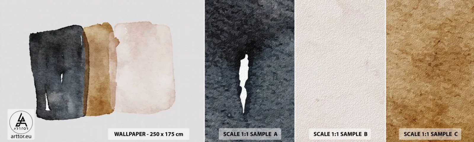 Fotobehang Monster Zelfklevend Deluxe Sticker - De samenstelling van de kleuren van de aarde - Abstractie, Deel, Minimalisme - 100x30 cm