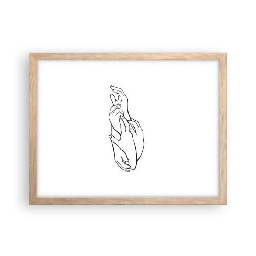 Een poster in een licht eiken lijst - Goede aanraking - 40x30 cm