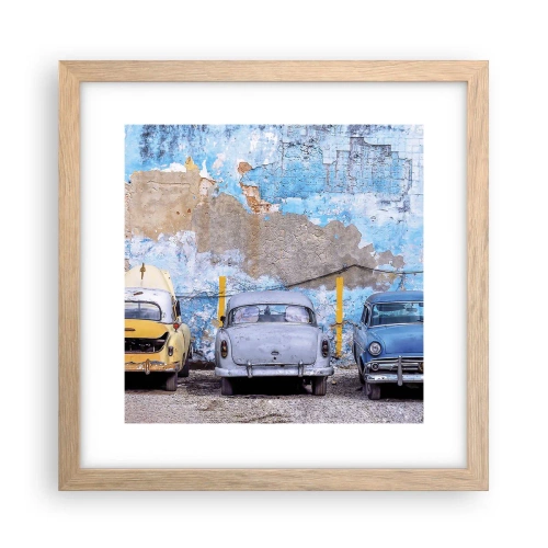 Een poster in een licht eiken lijst - Veteranenbijeenkomst - 30x30 cm