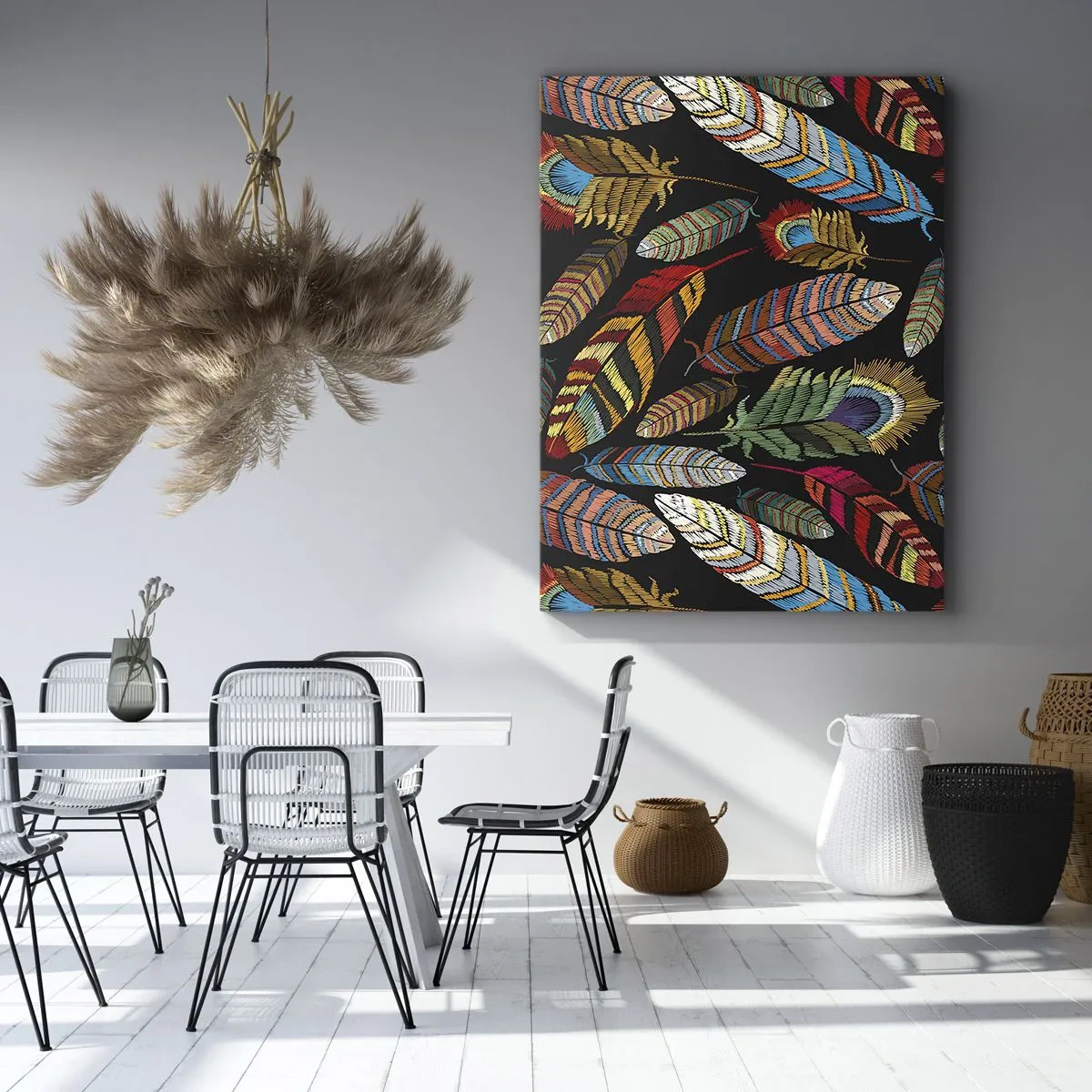 Schilderen op canvas - Het vogelcarnaval - 80x120 cm