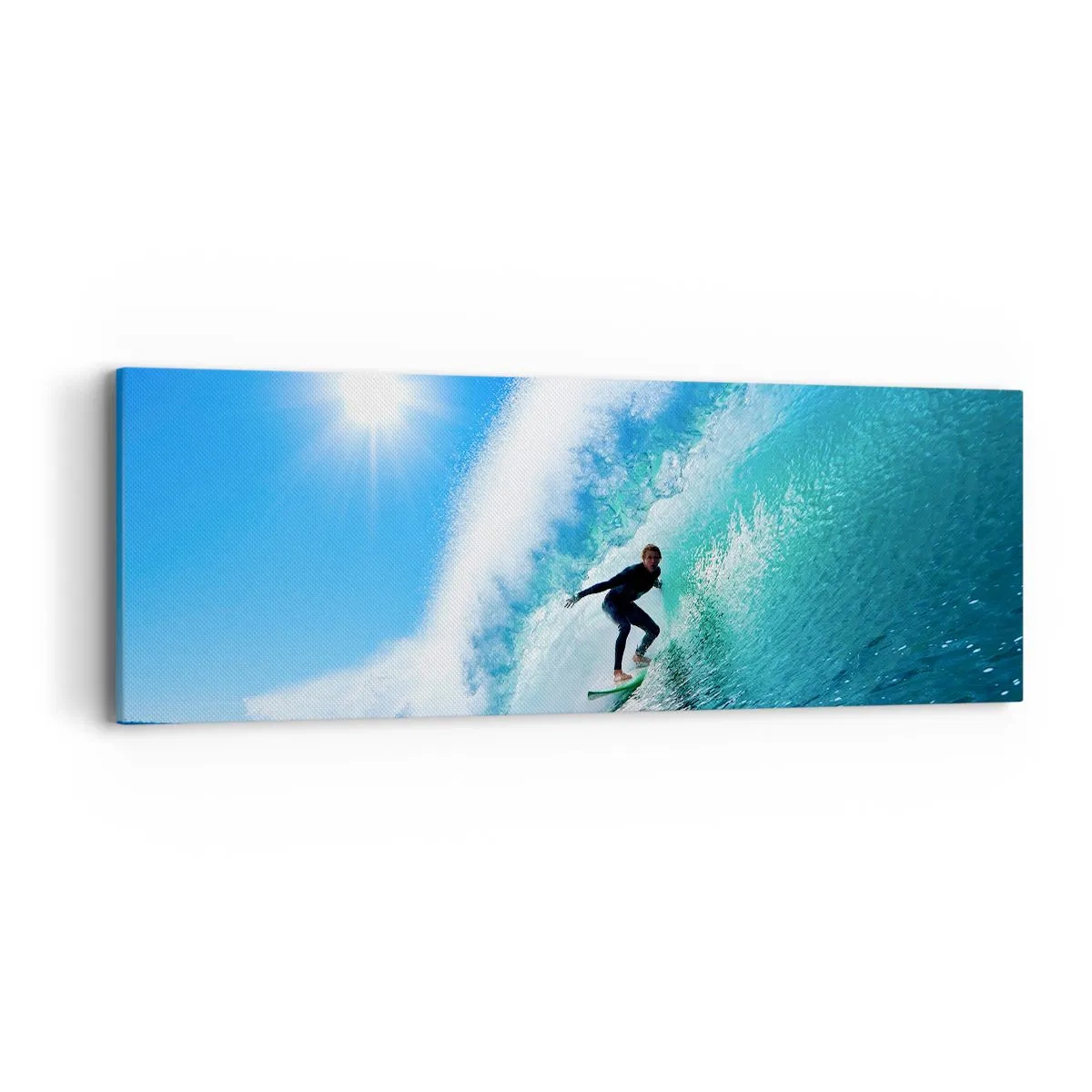 Schilderen op canvas - Door het grote blauw - 90x30 cm