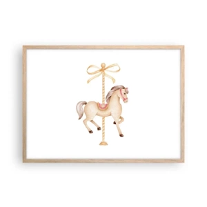 Een poster in een licht eiken lijst - Een sierlijke draf - 70x50 cm