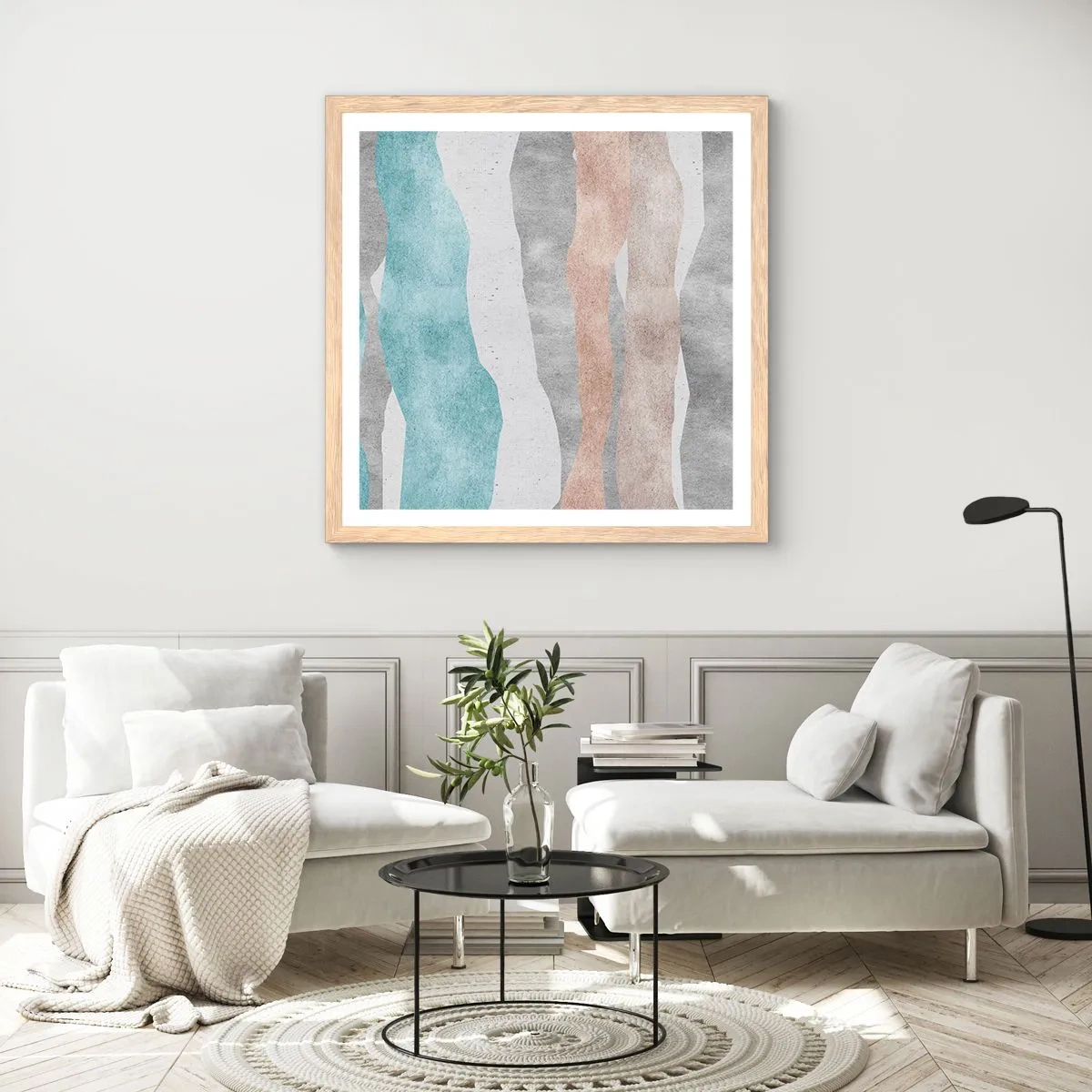 Een poster in een licht eiken lijst - Een studie van nabijheid - 30x30 cm