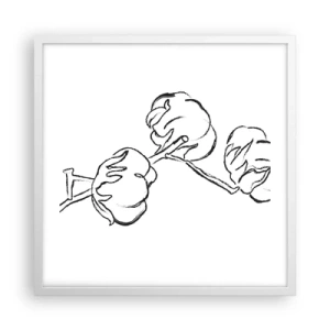 Poster in een witte lijst - Katoen dons - 50x50 cm