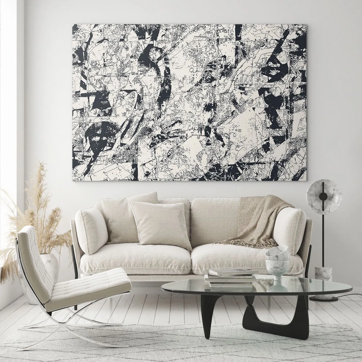 Schilderen op glas - Interpenetratie van tegenstellingen - 100x70 cm