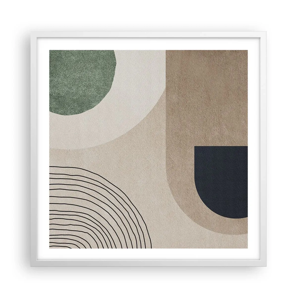 Poster in een witte lijst - De zachtheid van het ovaal - 60x60 cm