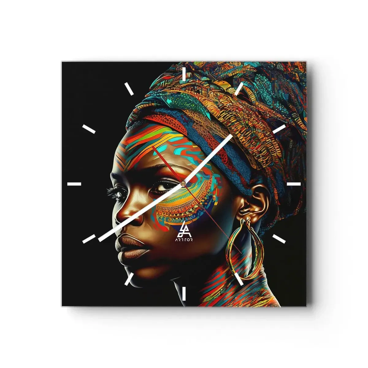 Wandklok - Klok - Afrikaanse koningin - 30x30 cm