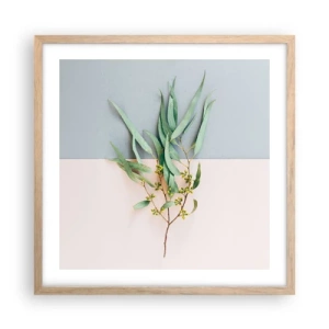 Een poster in een licht eiken lijst - Subtiliteit in pastelkleuren - 50x50 cm