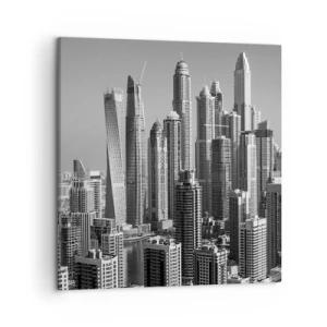 Schilderen op canvas - Stad in de woestijn - 50x50 cm