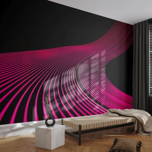 Fotobehang Premium Sand - Avenue van licht - Lijnen, Modern, Neon - 200x140 cm