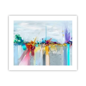 Poster - Brug van vreugde bij de rivier van het leven - 50x40 cm