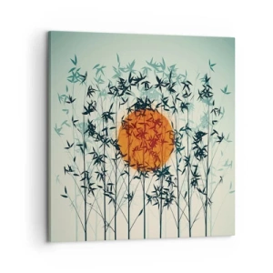 Schilderen op canvas - Japanse zon - 60x60 cm