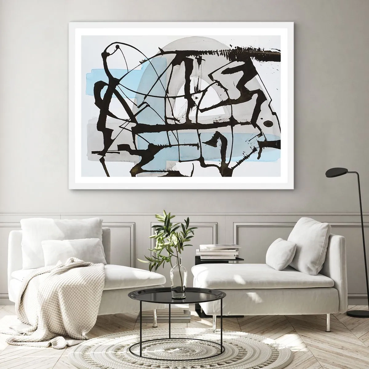 Poster in een witte lijst - Toch blauw - 70x50 cm