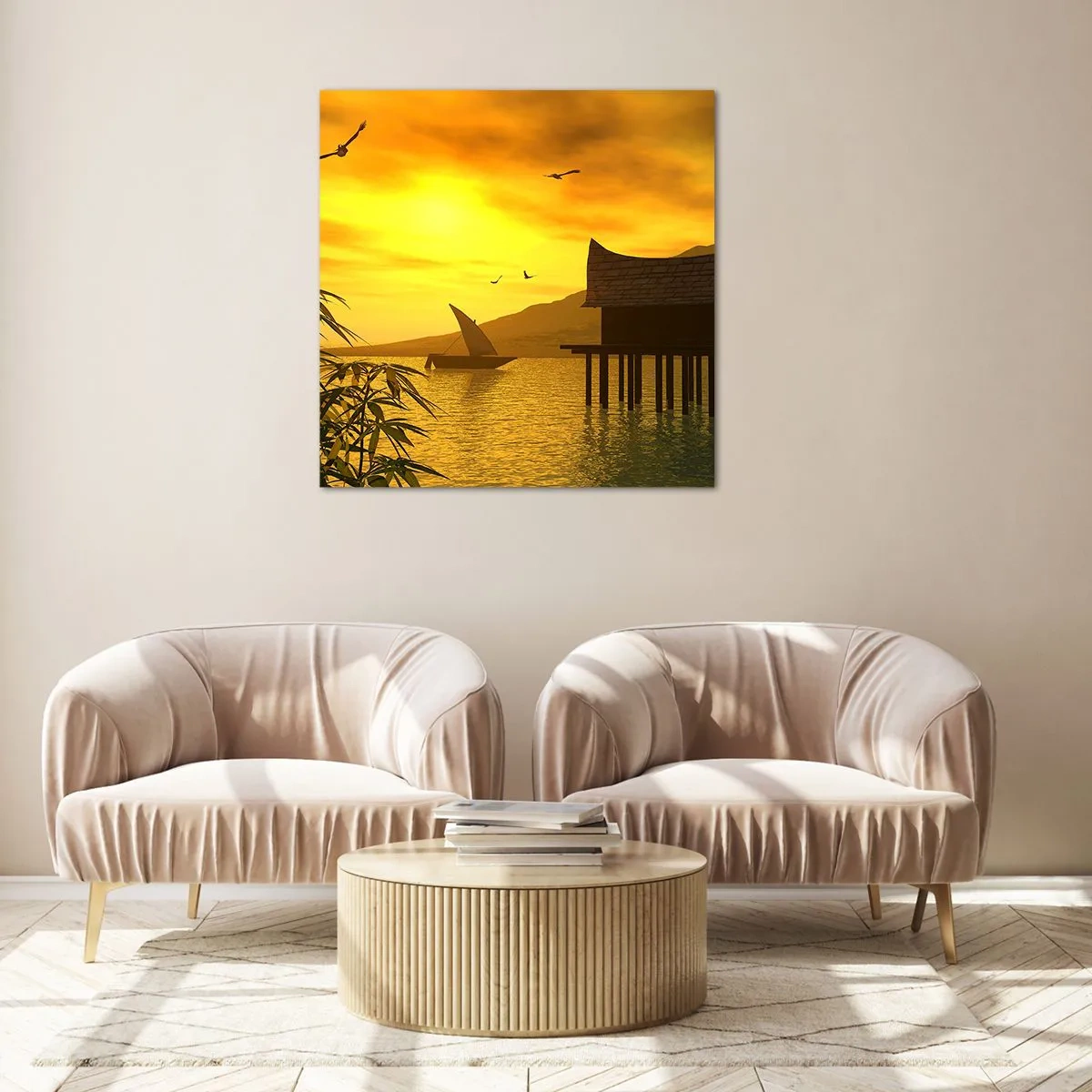 Schilderen op glas - De verlangde vrede - 70x70 cm