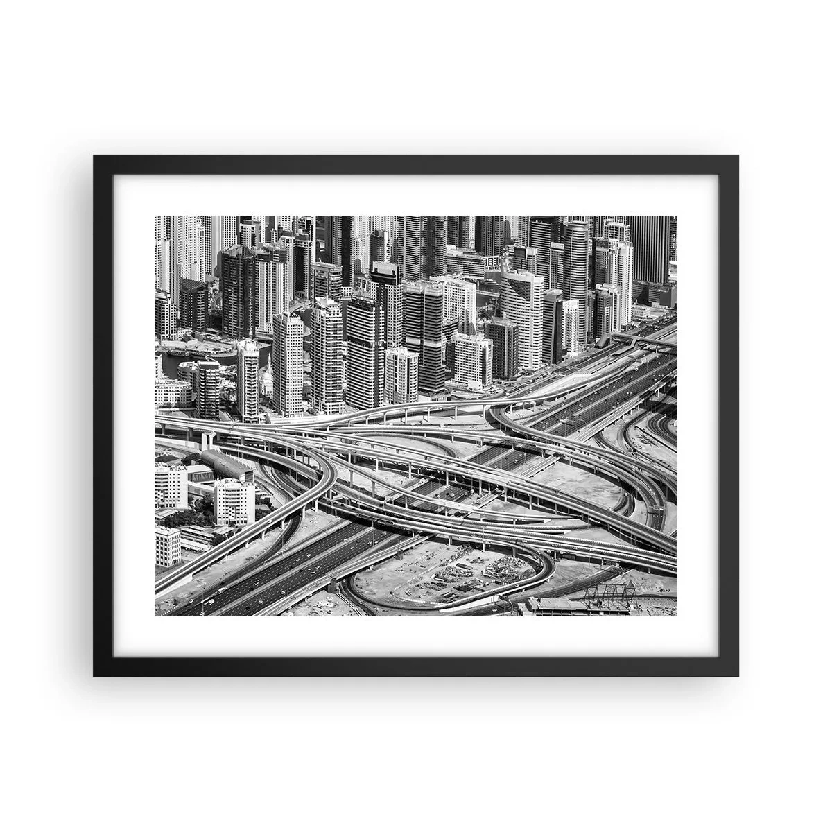 Poster in een zwarte lijst - Dubai - de onmogelijke stad - 50x40 cm