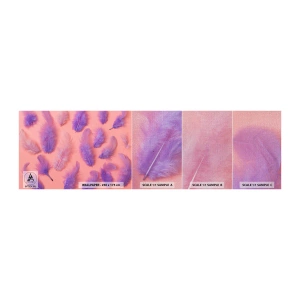 Fotobehang Monster Premium Canvas - Lila vogel van verlangen - Vogelveer, Inspiratie, Grafisch - 100x30 cm