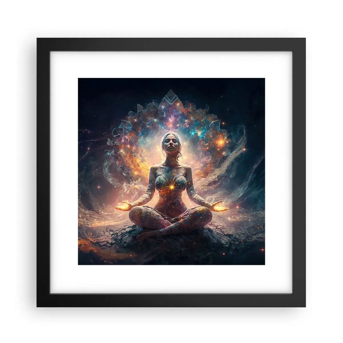 Poster in een zwarte lijst - Stroom van goede energie - 30x30 cm