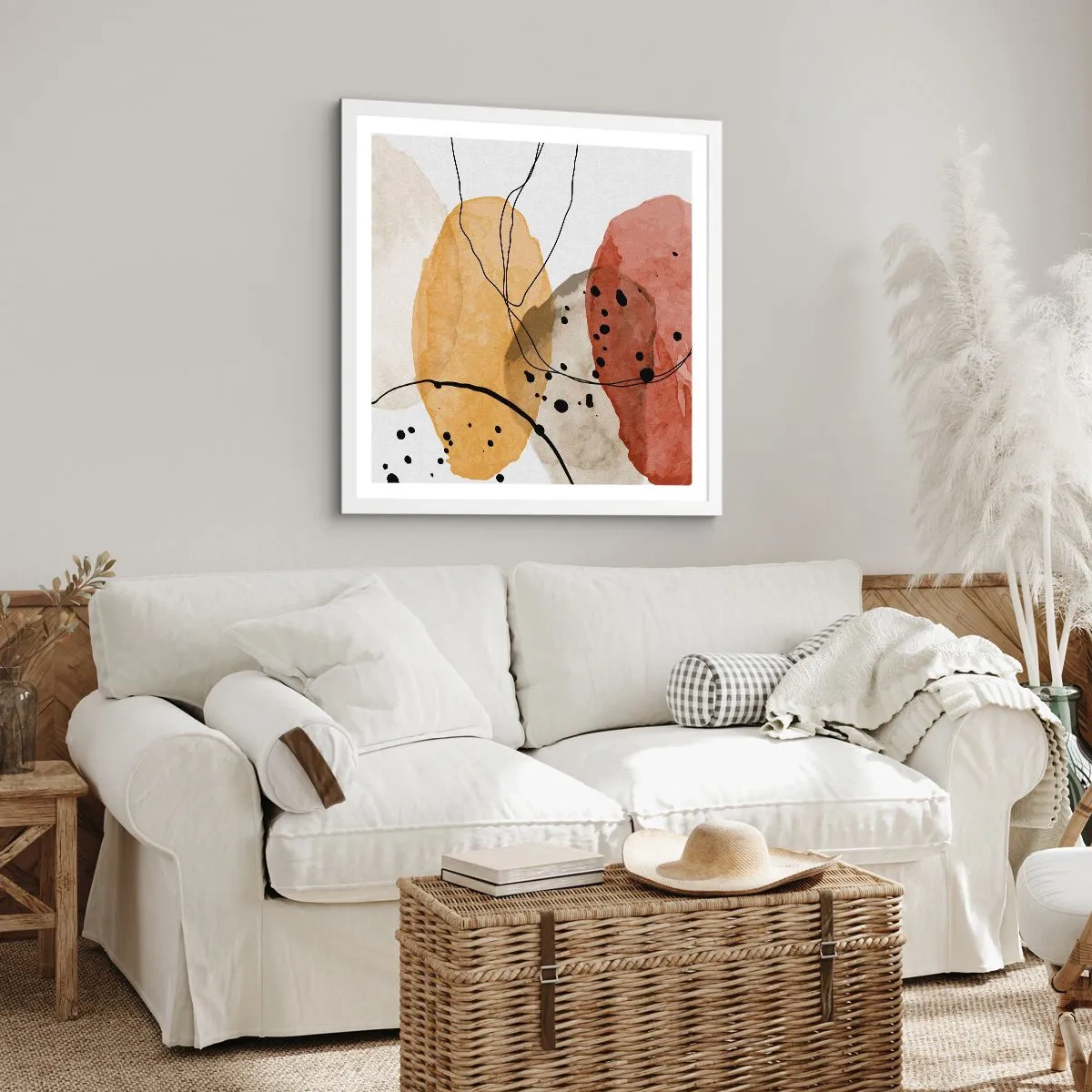 Poster in een witte lijst - Als lichte, transparante lucht - 60x60 cm