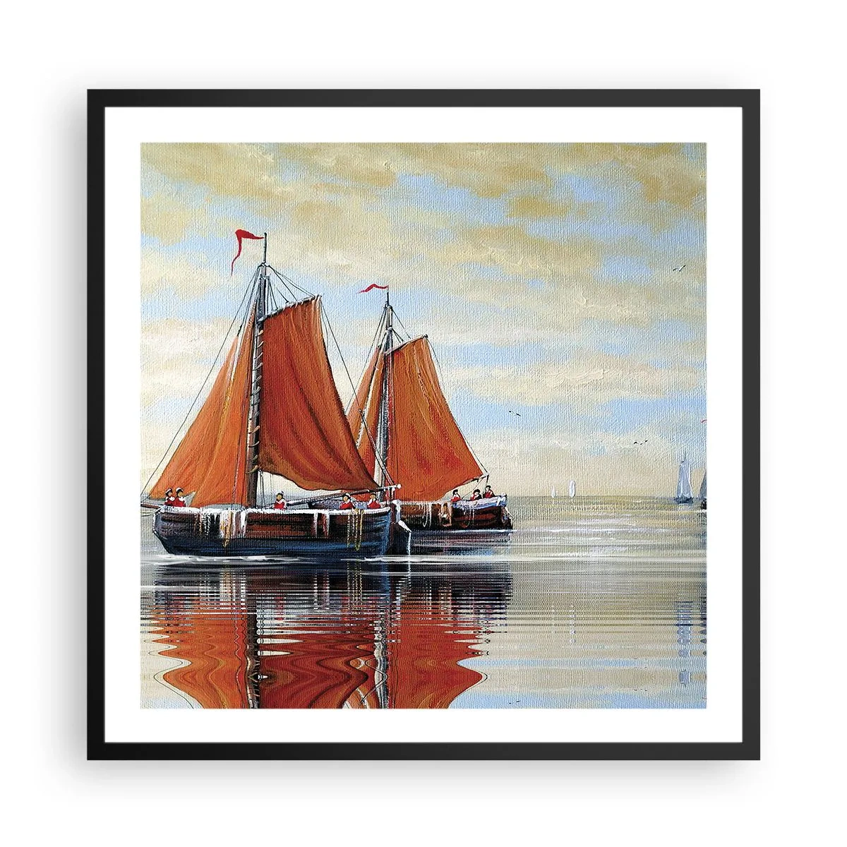 Poster in een zwarte lijst - Hé, zeil, matroos... - 60x60 cm