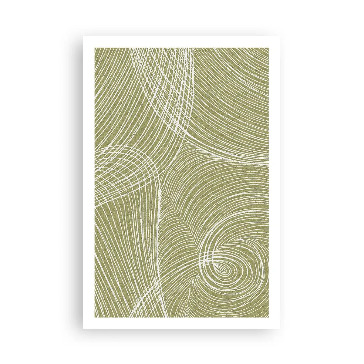 Poster - Ingewikkelde abstractie in wit - 61x91 cm