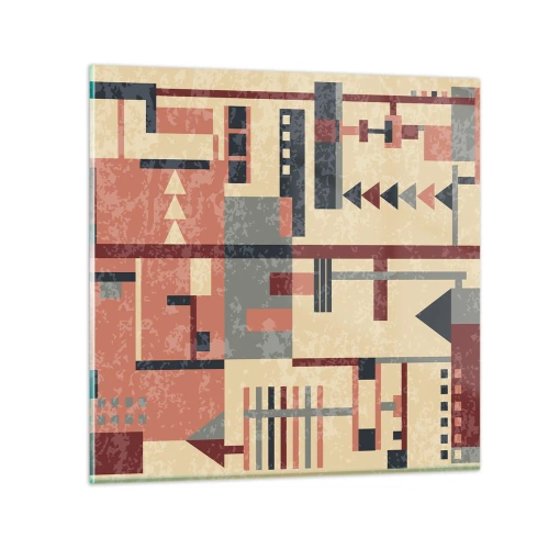 Schilderen op glas - Een combinatie van verticalen en horizontalen - 40x40 cm