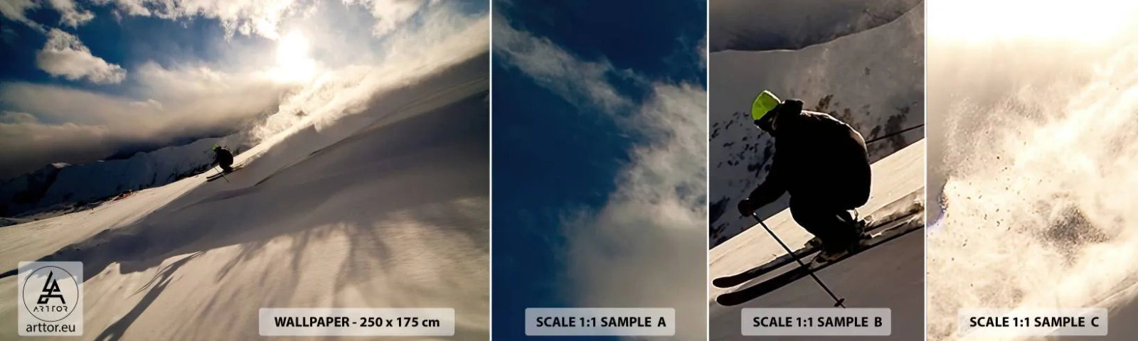 Fotobehang Staaltje Standard Eco - Berguitdaging genomen - Sporten en hobbies, Bergen, Alpen - 100x30 cm