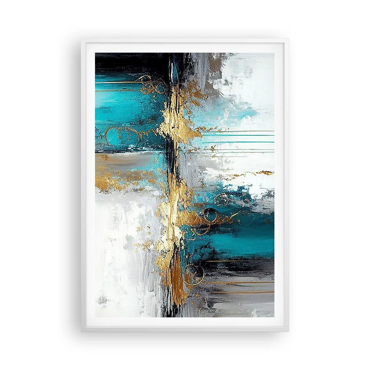 Poster in een witte lijst - Alles vloeit - 70x100 cm