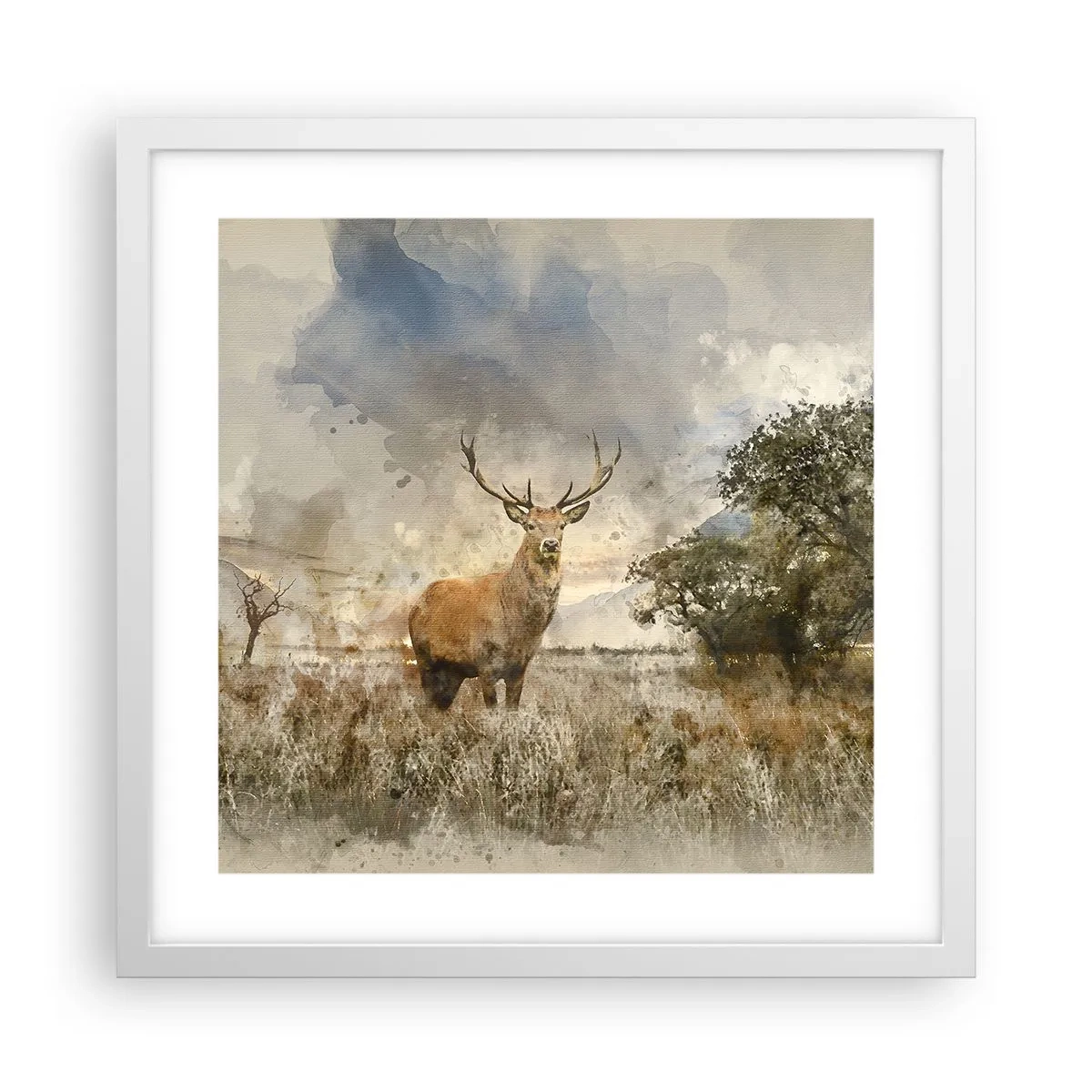 Poster in een witte lijst - Waardigheid - kracht - waardigheid - 40x40 cm