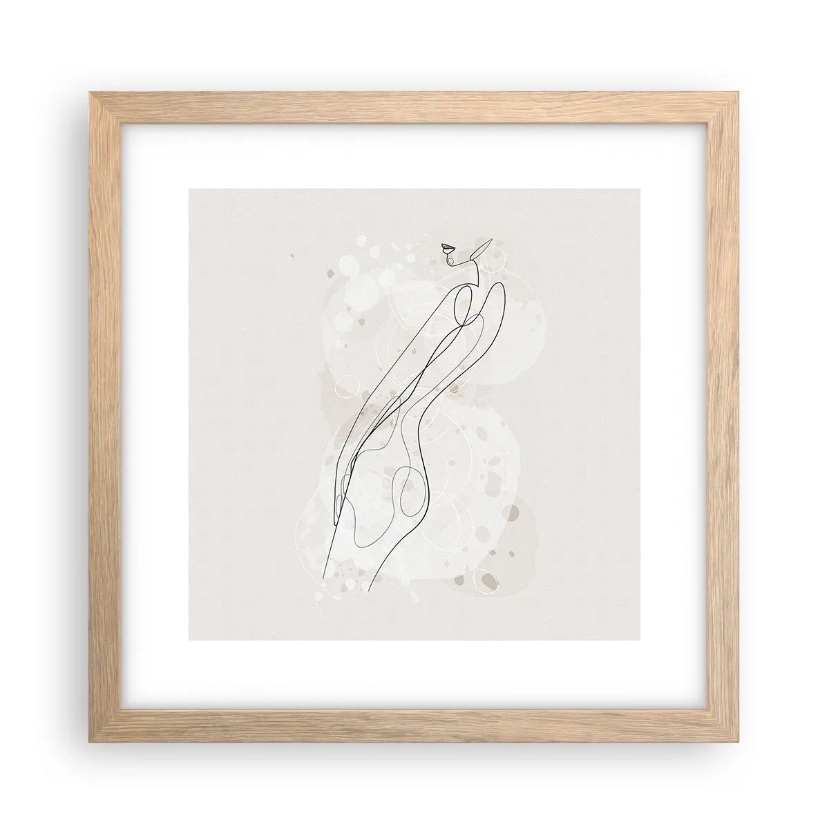 Een poster in een licht eiken lijst - De blik dwaalt af - 30x30 cm