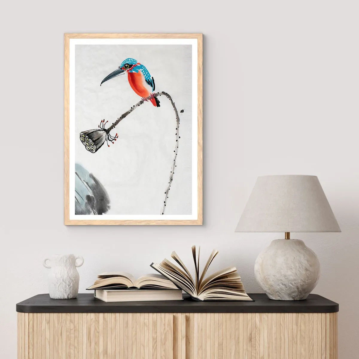 Een poster in een licht eiken lijst - Het leven van de weide - 50x70 cm