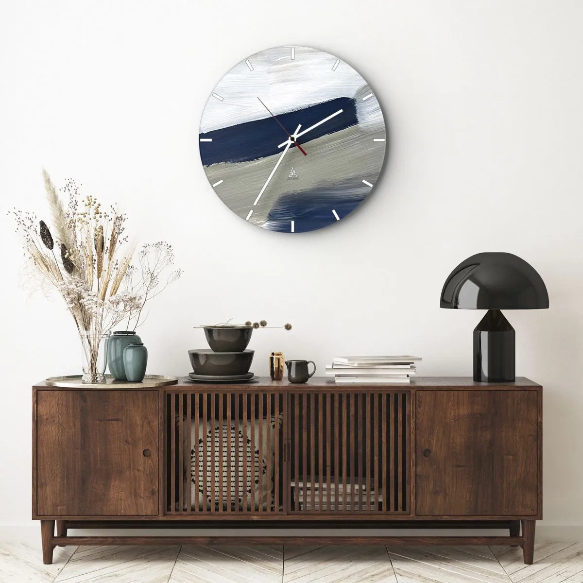 Wandklok - Klok - Ontmoeting met witheid - 30x30 cm