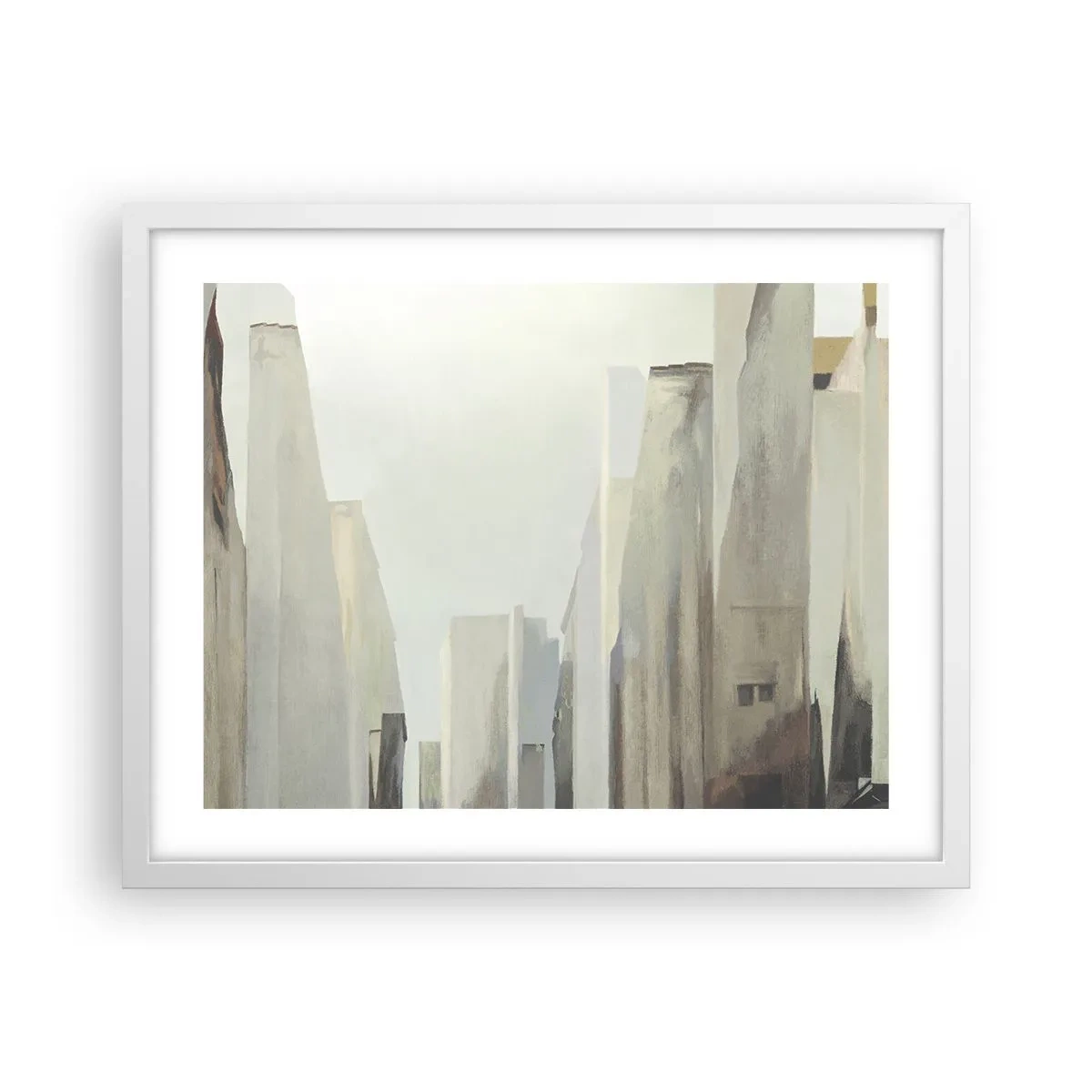 Poster in een witte lijst - Droom over de stad - 50x40 cm