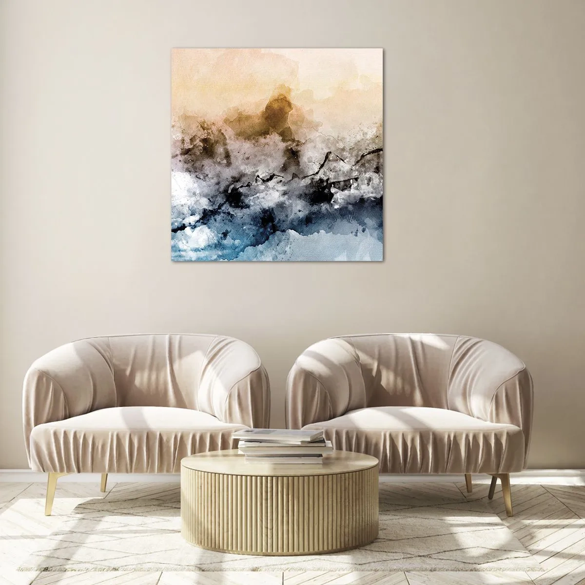 Schilderen op glas - Verdronken in een wolk van mist - 40x40 cm