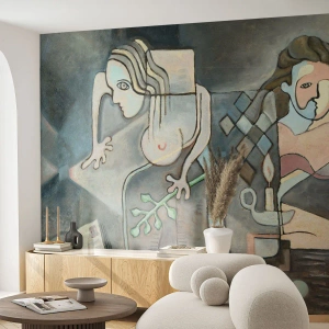 Zelfklevend Fotobehang Deluxe Sticker - Mozaïek van geest en materie - Abstractie, Kubisme, Mensen - 200x140 cm