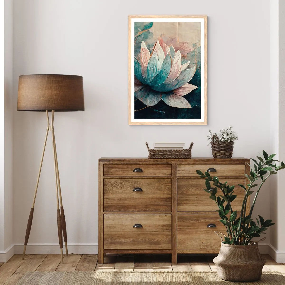 Een poster in een licht eiken lijst - Sterren van het meer - 61x91 cm