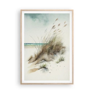 Een poster in een licht eiken lijst - Bedekt met zand - 70x100 cm