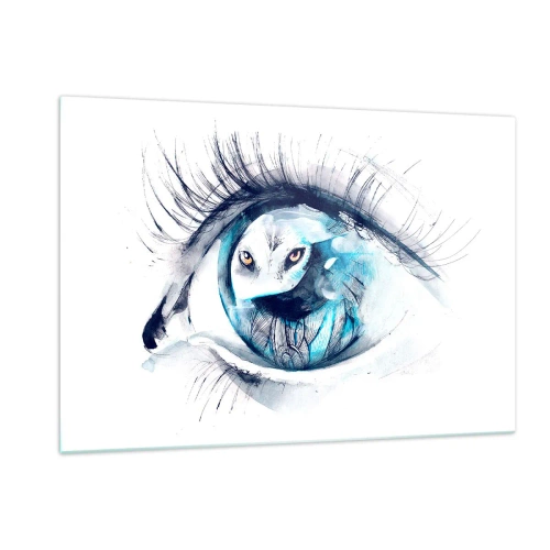 Schilderen op glas - Oog in oog met wildheid - 120x80 cm