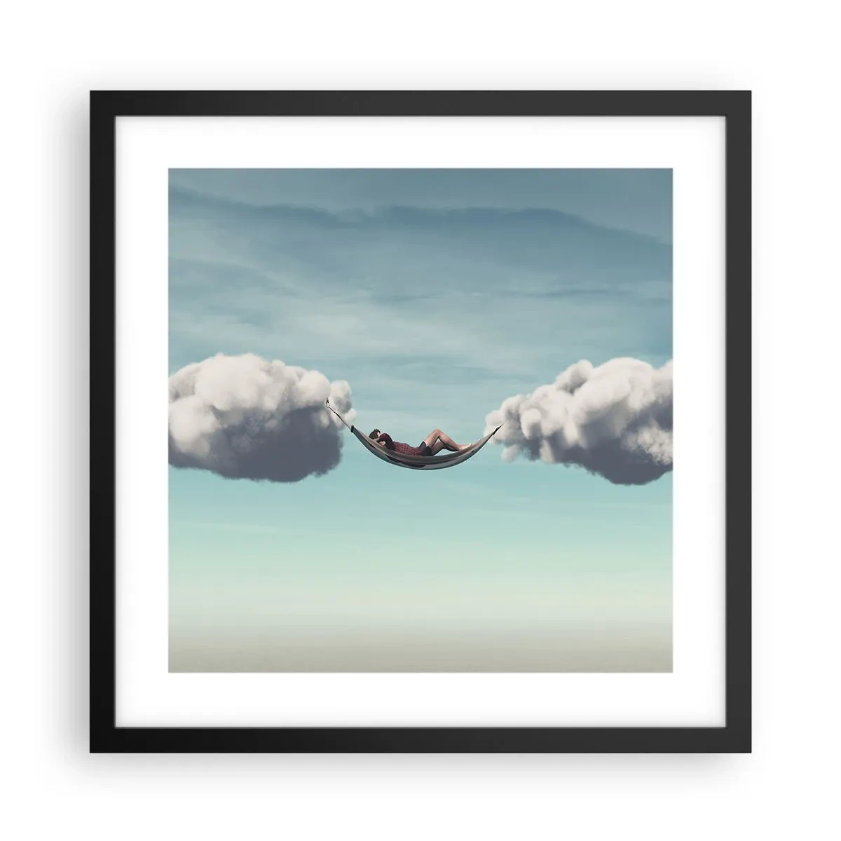 Poster in een zwarte lijst - Het geluk van het moment - 40x40 cm