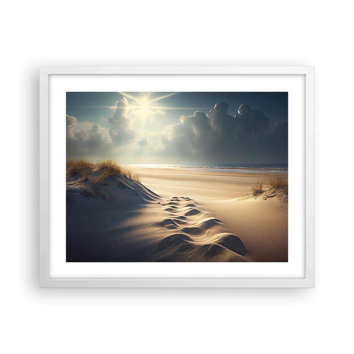 Poster in een witte lijst - Een rustgevend landschap - 50x40 cm